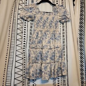 Girls Floral Puff Sleeve Dress Size 8Y